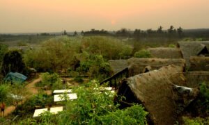 Chorten India Auroville sunset sadhana